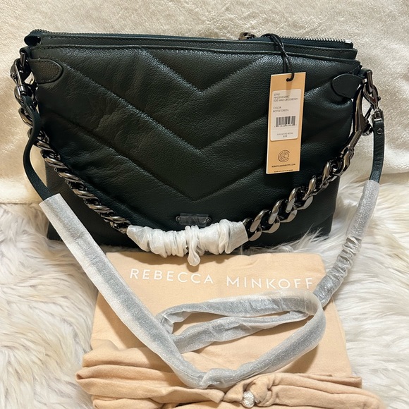 Rebecca Minkoff NWT/Maxi Edie Quilted Leather Shoulder Bag - Picture 13 of 15